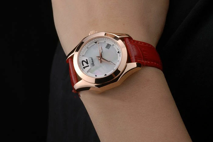 Chopard Red Leather Bracelet Watch new115384