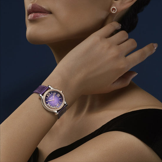Chopard Replica Watch Happy Sport Automatic, 18k ethical Rose Gold and Stainless Steel, 5 floating diamonds, 33mm, 278608-6012
