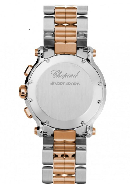 Chopard Replica Watch Happy Sport Chronograph, Stainless Steel and 18k Rose Gold, 5 floating diamonds, 42mm, 288499-6002