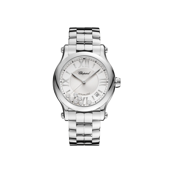 Chopard Replica Watch Happy Sport, Stainless Steel, 7 floating diamonds, 36mm, 278559-3002