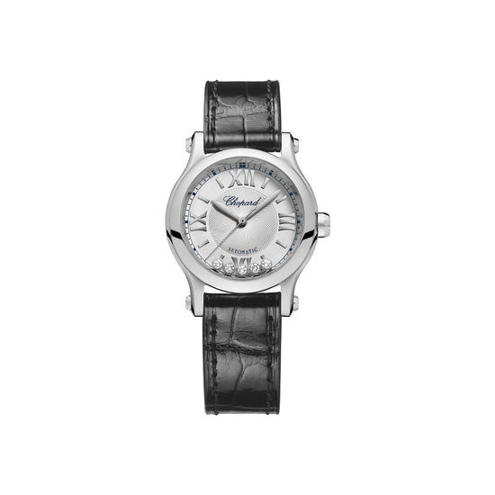 Chopard Replica Watch Happy Sport, Stainless Steel and 5 floating diamonds, 30mm, 278573-3011