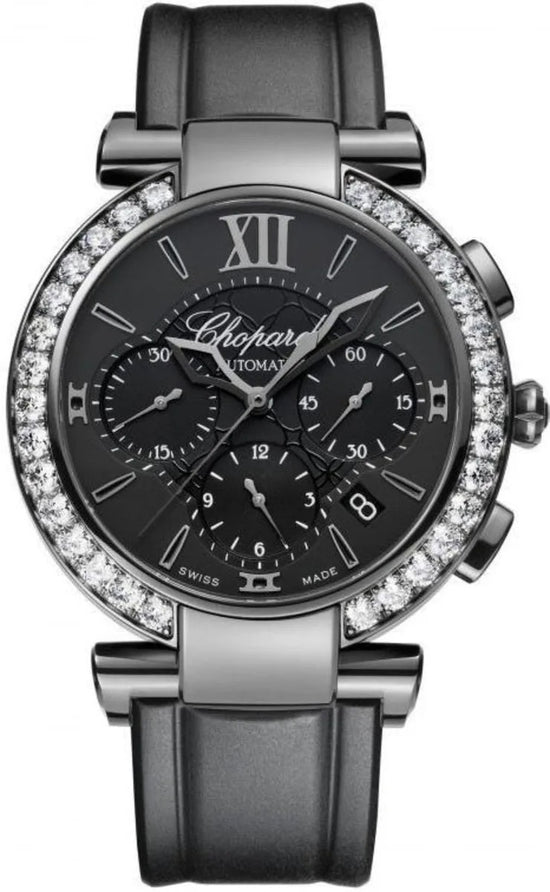 Chopard Replica Watch Imperiale Automatic Chronograph, DLC-Coated Stainless Steel and Diamonds, 40mm, 388549-3008