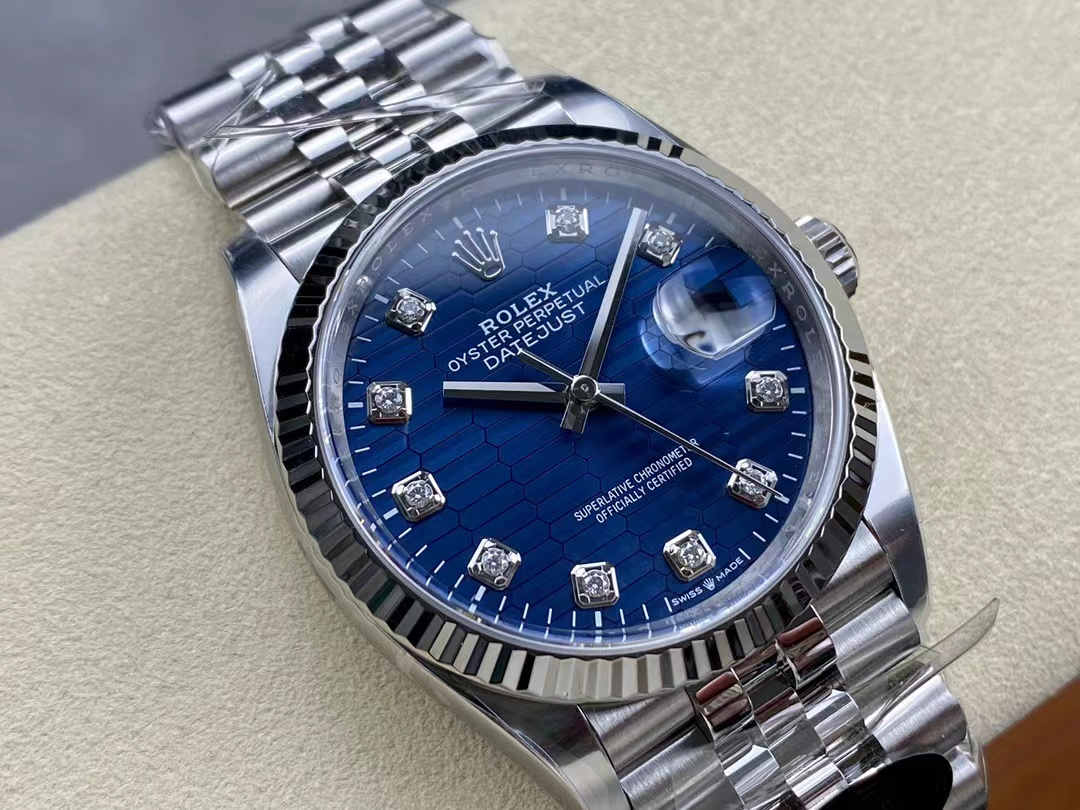 Datejust 36 126234 – Blue Tapestry Dial with Super Clone 3235