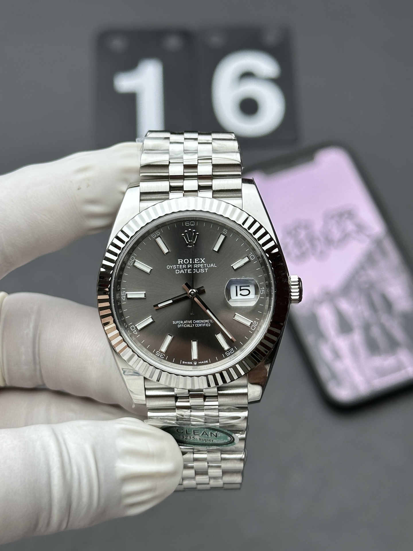 Datejust 41 126334 – 41mm Grey Dial with Super Clone 3235
