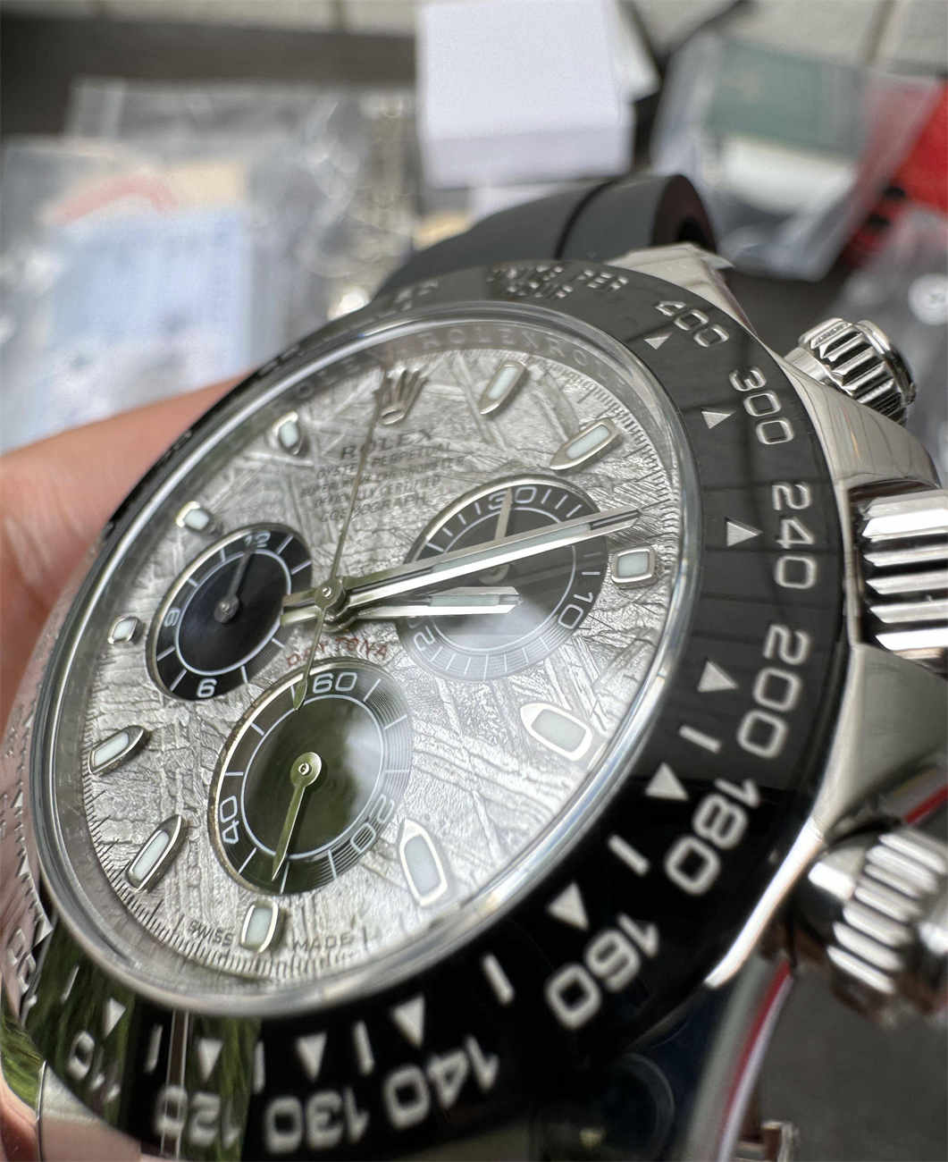 Daytona 4130 Meteorite Dial Replica (Grey Oysterflex RB Style)