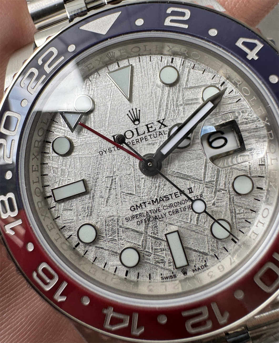 GMT‑Master II Meteorite Dial Replica – V3 Pepsi Bezel 40mm
