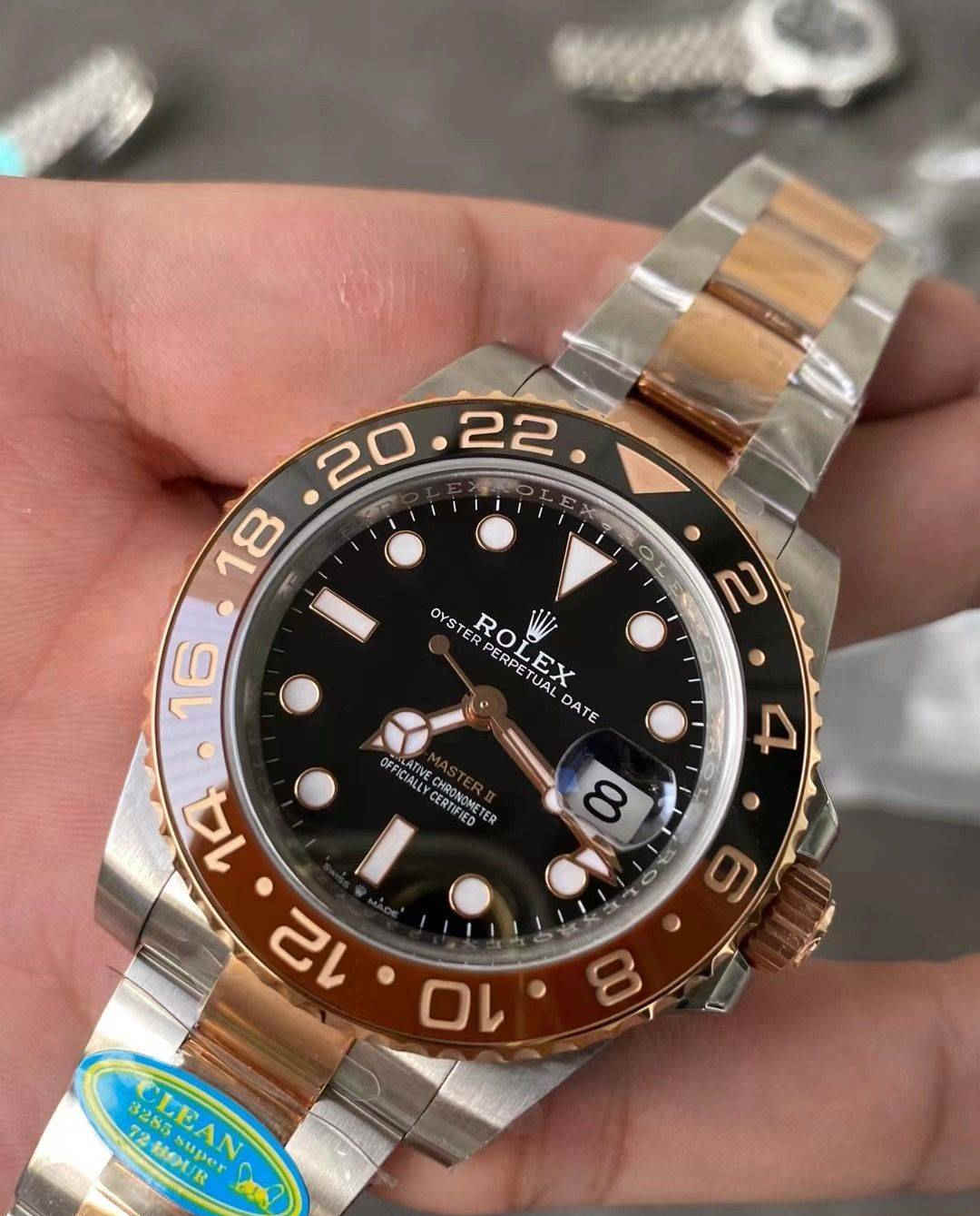 GMT Master II CHNR 3285 – Premium CHNR Two-Tone Bezel GMT Replica Watch