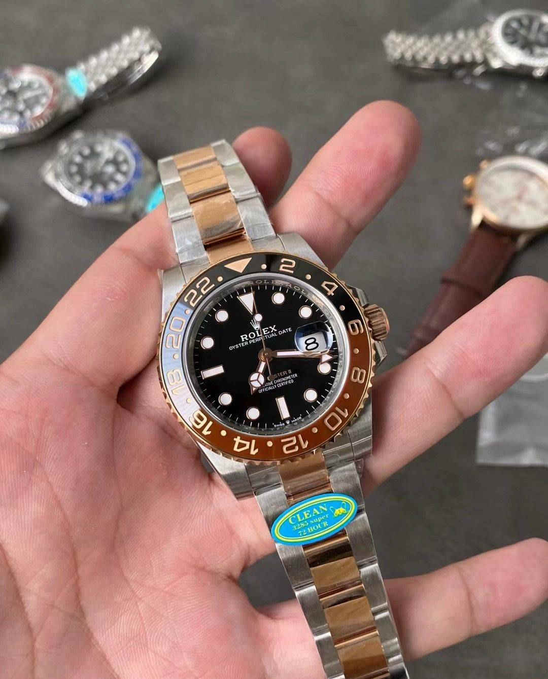 GMT Master II CHNR 3285 – Premium CHNR Two-Tone Bezel GMT Replica Watch