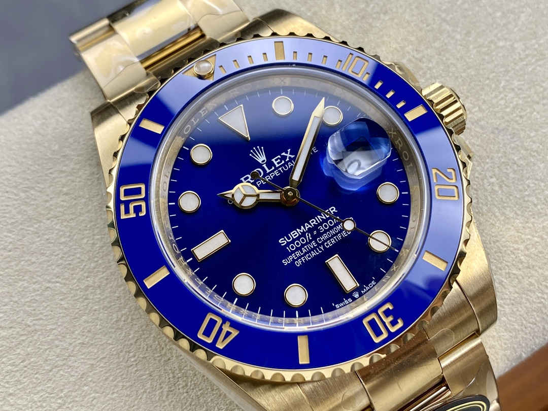 Rolex Submariner 126618LB – 41mm Full Gold Blue Submariner Replica