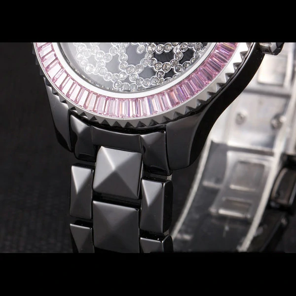 Dior VIII Baguette Cut Pink Diamonds with Diamond Encrusted Dial new59453