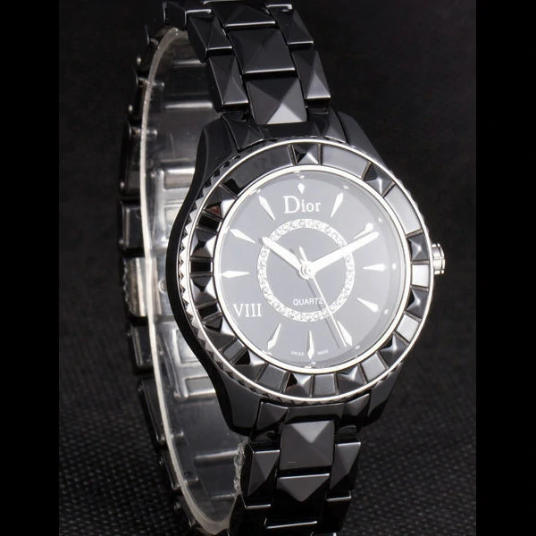 Dior VIII Ceramic Black Bezel Black Bracelet new59451