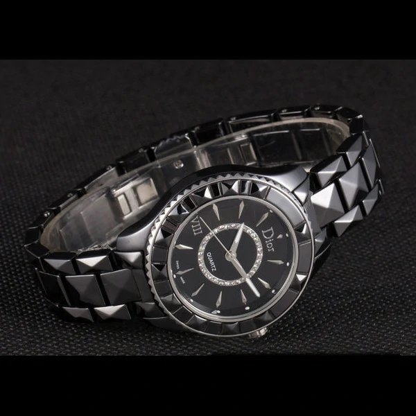 Dior VIII Ceramic Black Bezel Black Bracelet new59451