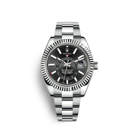 DISCONTINUED Mint 2022Rolex Replica Watch Sky-Dweller 42mm, Oystersteel and 18k White Gold, 326934-0005