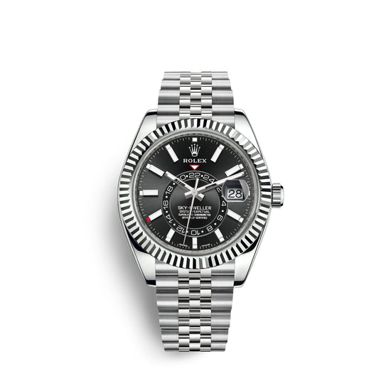 Discontinued Rolex Replica Watch Sky-Dweller 42mm, Oystersteel and 18k White Gold, 326934-0006
