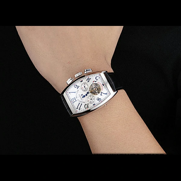Franck Muller Casablanca Black Croco Leather Strap Tourbillon new59259