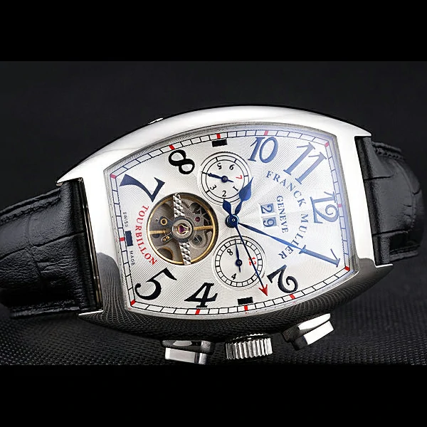 Franck Muller Casablanca Black Croco Leather Strap Tourbillon new59259