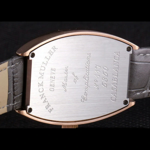 Franck Muller Casablanca Dark Grey Croco Leather Band Crystal Encrusted Bezel new59736