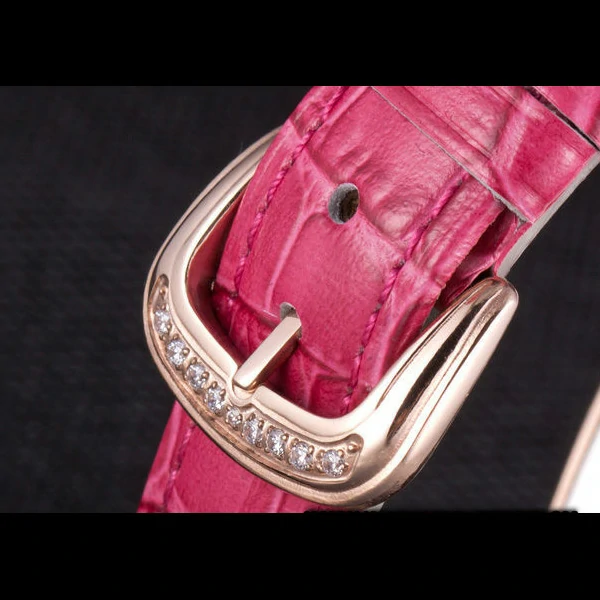 Franck Muller Casablanca Fuchsia Croco Leather Band Crystal Encrusted Bezel new59735