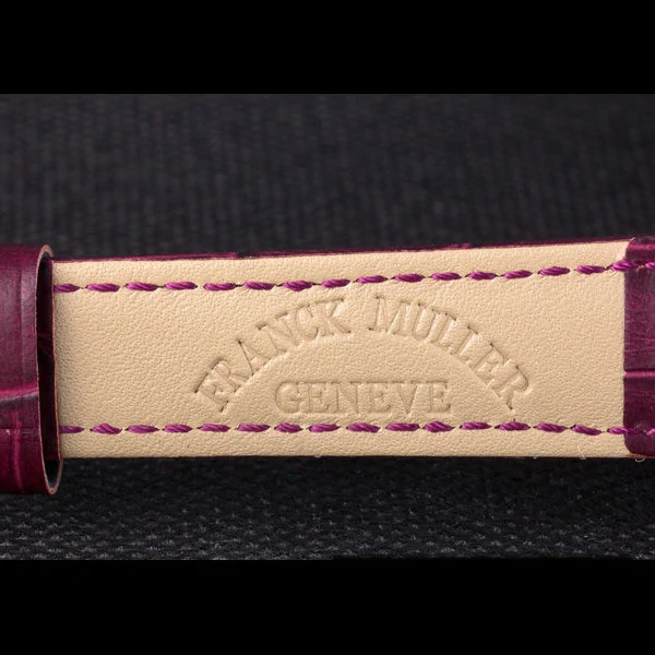 Franck Muller Casablanca Purple Croco Leather Band Crystal Encrusted Bezel new59724
