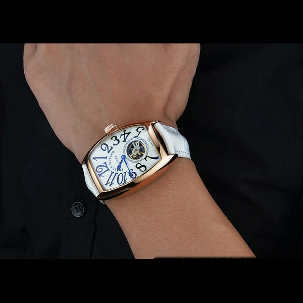 Franck Muller Casablanca White Croco Leather Strap White Dial new59265