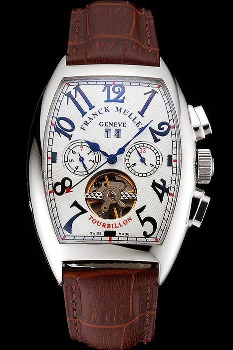 Franck Muller Casablanca White Dial Red Accent Number Tourbillon new121315