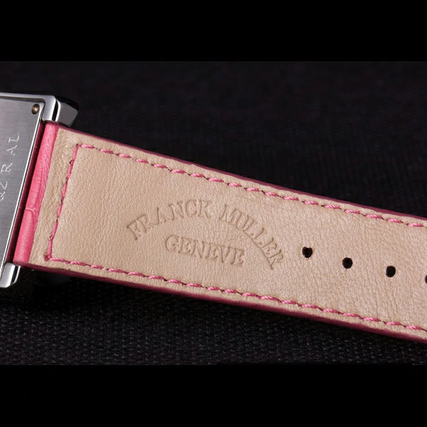 Franck Muller Infinity Diamond Encrusted Rose Gold Bezel Pink Croco Bracelet new59292