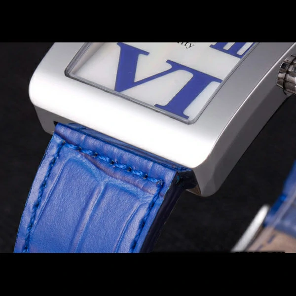 Franck Muller Infinity Polished Stainless Steel Bezel Blue Croco Bracelet new59303