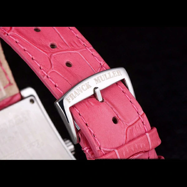 Franck Muller Infinity Stainless Steel Bezel Pink Croco Bracelet new59295
