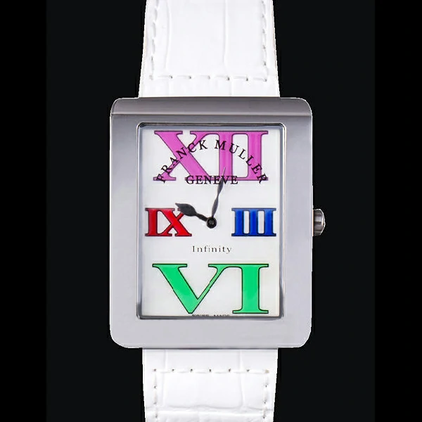 Franck Muller Infinity Stainless Steel Bezel White Croco Bracelet new59293
