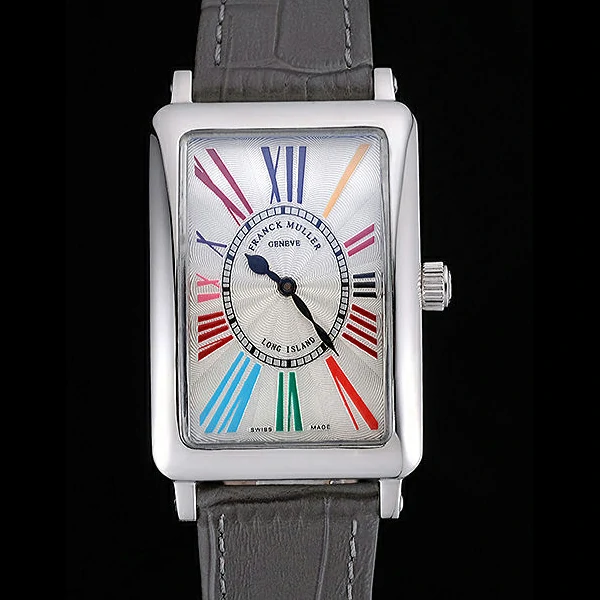 Franck Muller Long Island Classic Color Dreams White Dial Black Leather Strap new60260