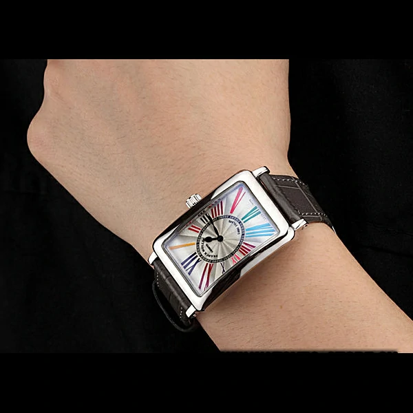 Franck Muller Long Island Classic Color Dreams White Dial Black Leather Strap new60260