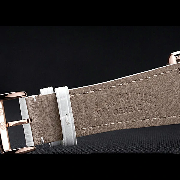 Franck Muller Master Square Color Dreams White Dial Gold Case White Leather Band new60255