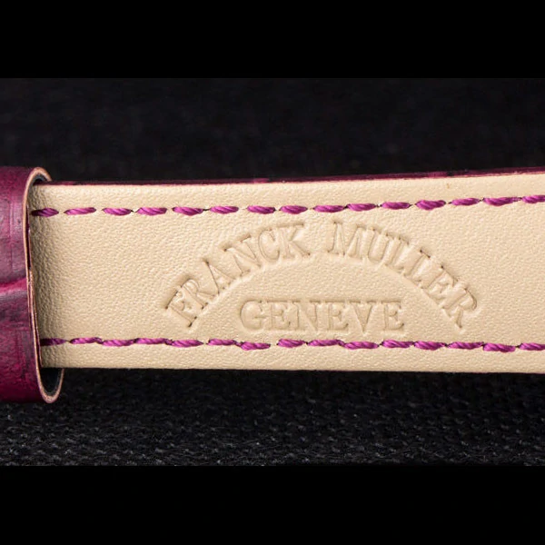 Frank Muller Heart Diamond Gold Bezel Purple Leather Band new59683
