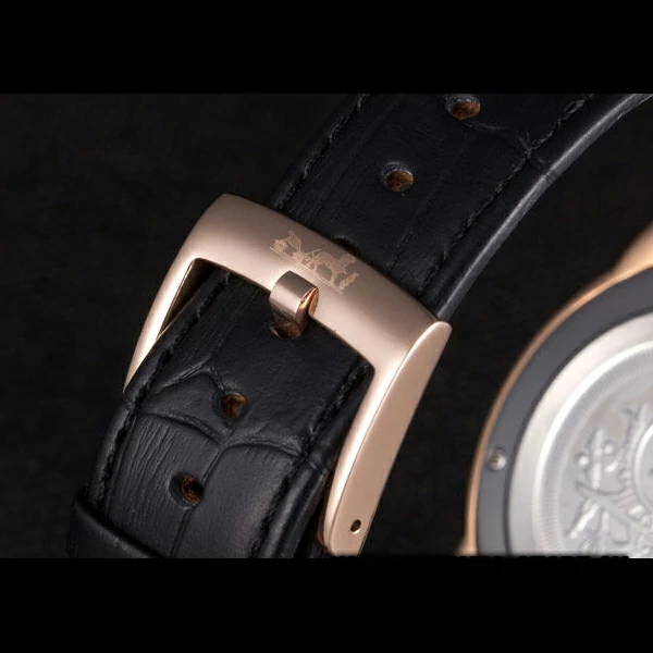 Hermes Classic Croco Leather Strap Black Dial new59403