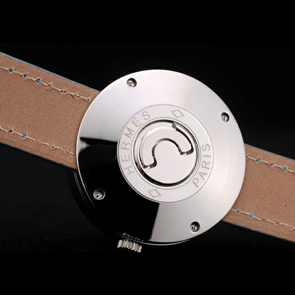 Hermes Classic MOP Dial Light Blue Leather Strap new58798