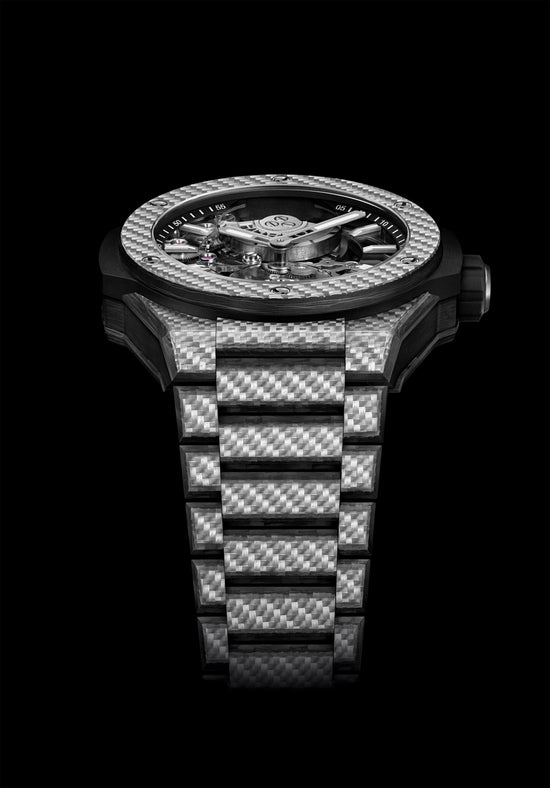 Hublot Replica Watch Big Bang Integrated Tourbillon Full Carbon, 43mm, Carbon Fiber and Texalium® Upper Layer, 455.YS.0170.YS