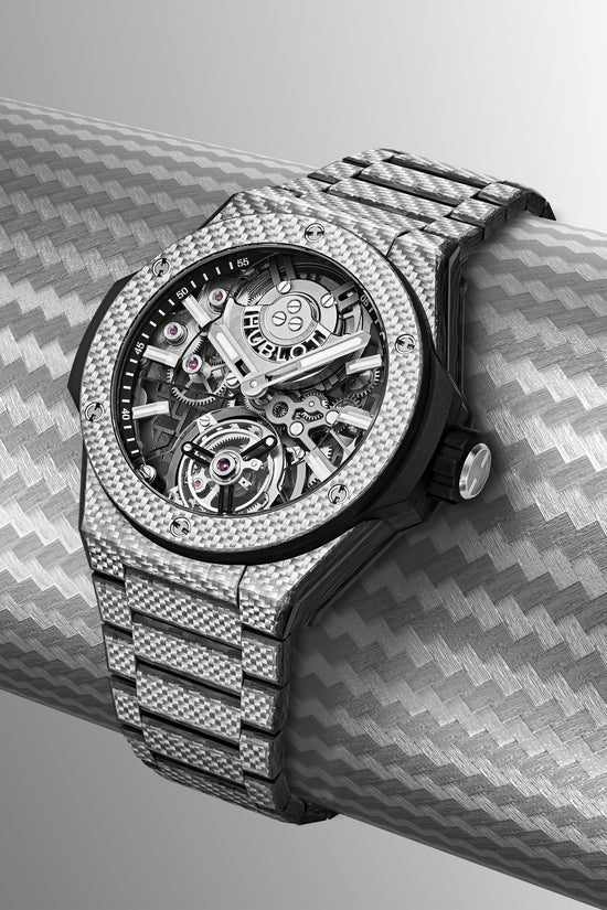 Hublot Replica Watch Big Bang Integrated Tourbillon Full Carbon, 43mm, Carbon Fiber and Texalium® Upper Layer, 455.YS.0170.YS