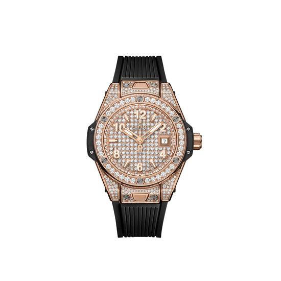 Hublot Replica Watch Big Bang ONE CLICK KING GOLD FULL PAVÉ 485.OX.9000.RX.1604