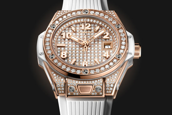 Hublot Replica Watch Big Bang ONE CLICK KING GOLD WHITE FULL PAVÉ 485.OE.9000.RW.1604