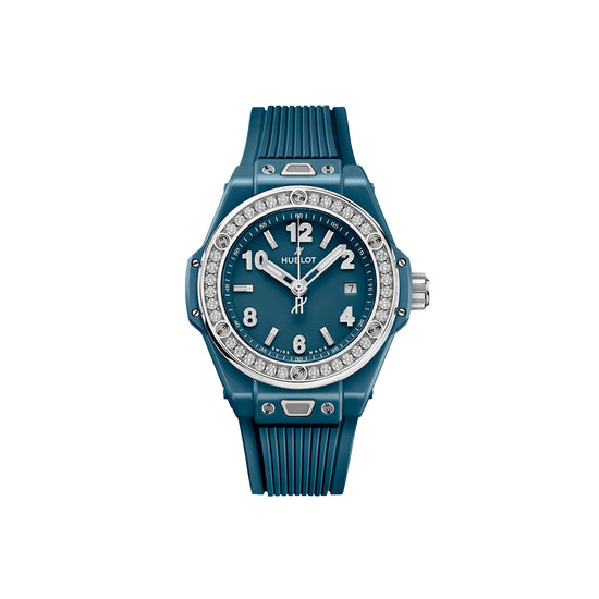 Hublot Replica Watch Big Bang One Click Petrol Blue Ceramic Diamonds 33, 485.ES.5171.RX.1204