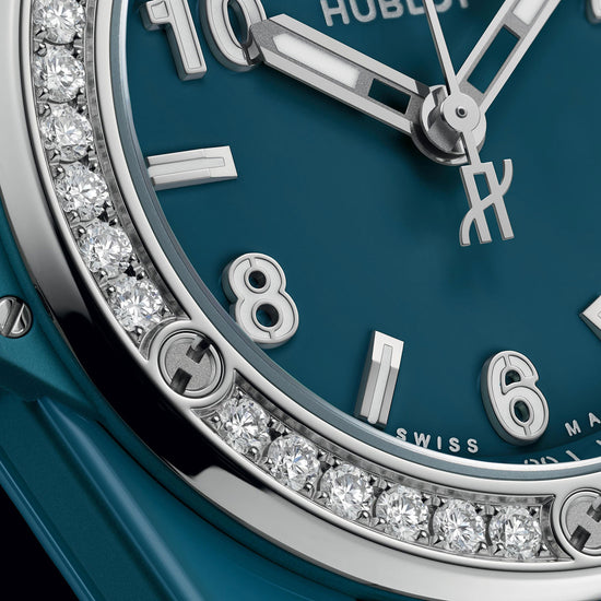 Hublot Replica Watch Big Bang One Click Petrol Blue Ceramic Diamonds 33, 485.ES.5171.RX.1204