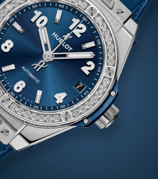 Hublot Replica Watch Big Bang, One Click Steel Blue Diamonds 39mm, 465.SX.7170.LR.1204