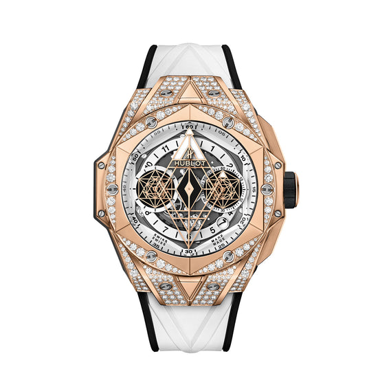 Hublot Replica Watch Big Bang SANG BLEU II KING GOLD WHITE PAVÉ 418.OX.2001.RX.1604.MXM20