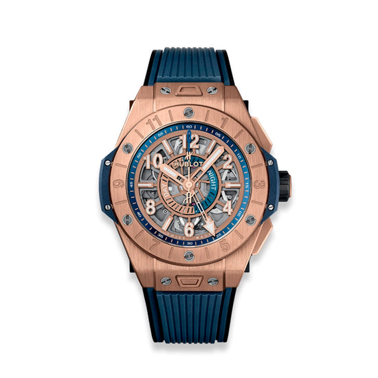 Hublot Replica Watch Big Bang, Unico GMT King Gold, 45mm, 471.OX.7128.RX