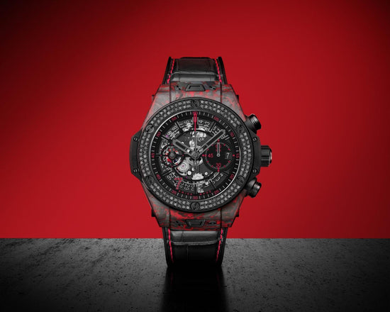 Hublot Replica Watch Big Bang Unico Red Carbon Black Diamonds Las Vegas Boutique, Matt Red Frosted carbon, 126 black diamonds, 44mm, Limited Edition, 421.QV.1113.LR.1100.LVB23