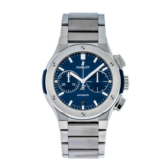 Hublot Replica Watch Classic Fusion Blue Chronograph Titanium Bracelet 45mm, 520.NX.7170.NX