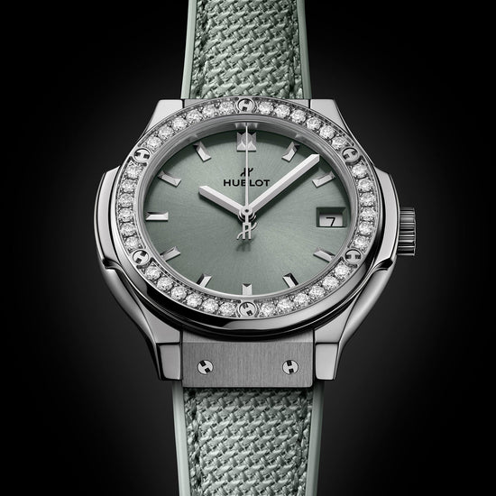 Hublot Replica Watch Classic Fusion Titanium Sage Green Diamonds, 581.NX.891G.NR.1104.