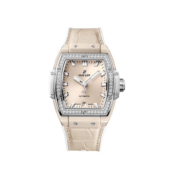 Hublot Replica Watch Spirit of Big Bang BEIGE CERAMIC TITANIUM DIAMONDS 665.CZ.891B.LR.1204