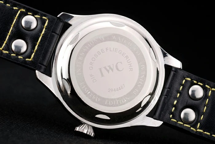 IWC Big Pilot 45mm Black And Yellow Dial Black Leather Bracelet new95982