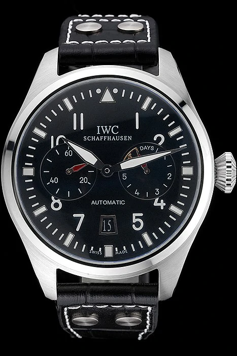 IWC Big Pilot Top Gun 7 Day Black Dial Black Leather Bracelet new96082